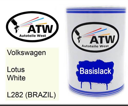 Volkswagen, Lotus White, L282 (BRAZIL): 500ml Lackdose, von ATW Autoteile West.